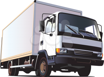 Royalty Free Clipart Image of a Cube Van