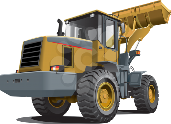 Detailed vectorial image of pale brown loader, isolated on white background. Contains gradients.