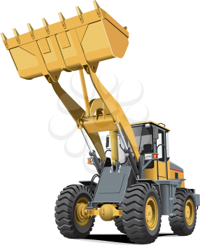 Detailed vectorial image of pale brown loader, isolated on white background. Contains gradients.