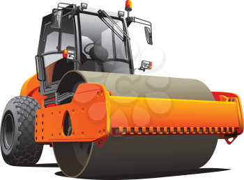 Detailed vectorial image of orange roller, isolated on white background. File contains gradients. No strokes and blends.