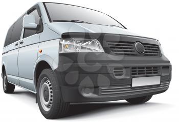 High quality photorealistic illustration of Germany light commercial vehicle, isolated on white background. 