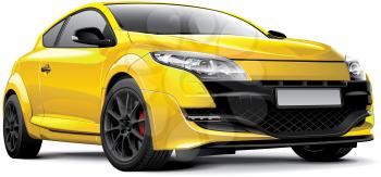 Detail vector image of yellow French hot hatch, isolated on white background. File contains gradients, blends and transparency. No strokes. Easily edit: file is divided into logical layers and groups.