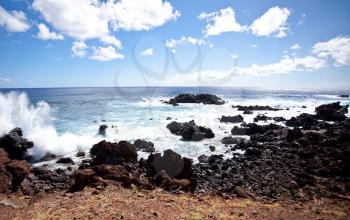 Royalty Free Photo of a Coastline at Easter Island