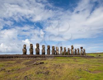 Royalty Free Photo of a Statues on Easter Island