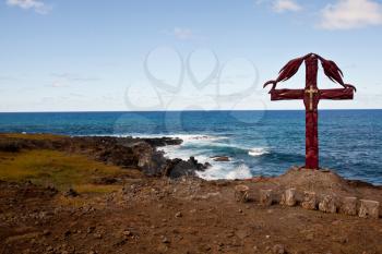 Royalty Free Photo of a Cross on Easter Island