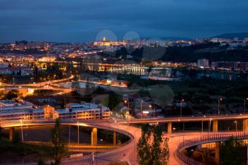 Royalty Free Photo of a Night View of Coimbra Portugal