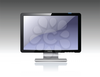 Royalty Free Clipart Image of a Flat Plasma LCD Computer Monitor