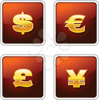 Royalty Free Clipart Image of  Currency Icons
