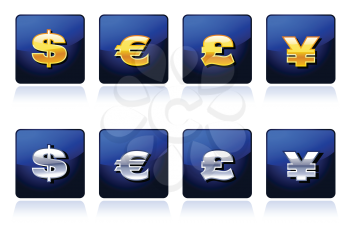 Royalty Free Clipart Image of  Currency Icons