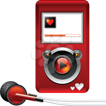 Royalty Free Clipart Image of  a MP3 Music Media Portable Player