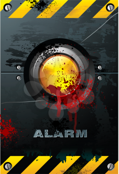 Royalty Free Clipart Image of a Button With Blood Splatter