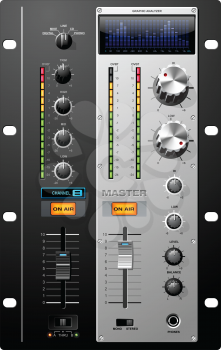 Royalty Free Clipart Image of a Set of Controls to Recording Studio Equipment