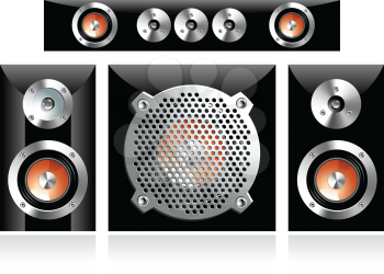 Royalty Free Clipart Image of a Loudspeaker Constructor