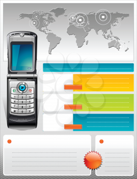 Royalty Free Clipart Image of a Cellphone Telecom Communication Provider Flyer