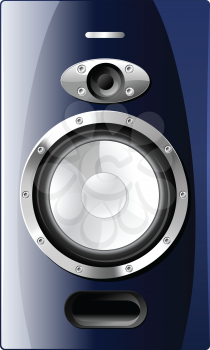 Royalty Free Clipart Image of a Blue Acoustic Loudspeaker
