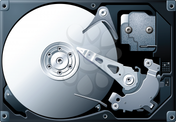 Royalty Free Clipart Image of a Detailed Illustration of a Computer Hard Disk