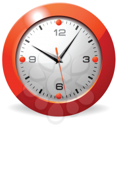 Royalty Free Clipart Image of an Orange Clock