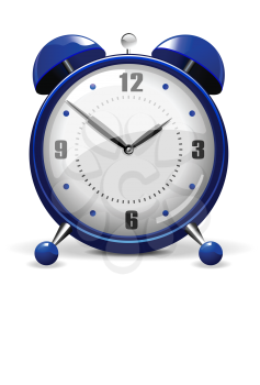 Royalty Free Clipart Image of a Blue Alarm Clock