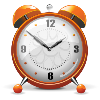Royalty Free Clipart Image of an Orange Alarm Clock