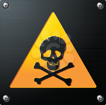Royalty Free Clipart Image of a Metal Grunge Skull Sign