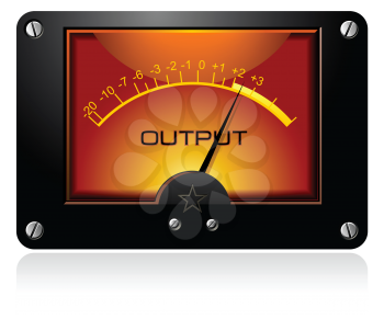 Royalty Free Clipart Image of an Analog Electronic VU Signal Meter
