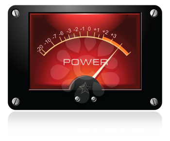 Royalty Free Clipart Image of an Electronic Analog VU Signal Meter