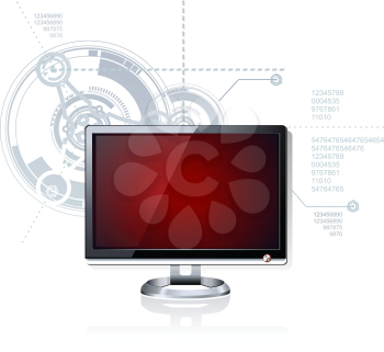 Royalty Free Clipart Image of a Flat Computer Plasma LCD Monitor
