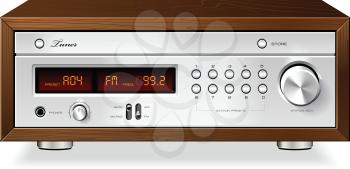 Royalty Free Clipart Image of a Vintage Stereo Radio Receiver