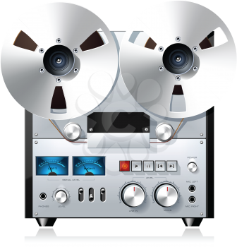 Royalty Free Clipart Image of a Vintage Hi-Fi Analog Stereo Recorder