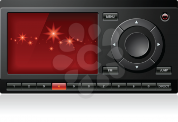 Royalty Free Clipart Image of a Satellite Stereo Radio Receiver