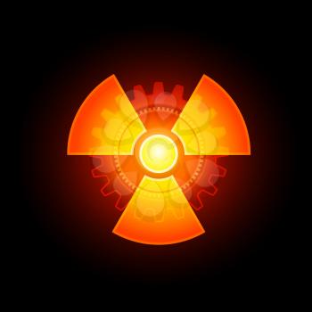 Royalty Free Clipart Image of a Glowing Radioactivity Sign