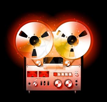 Royalty Free Clipart Image of a Vintage Tape Deck