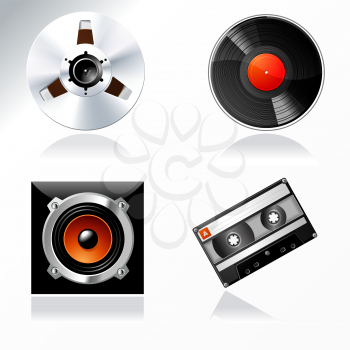 Royalty Free Clipart Image of a Sound Mastering Objects