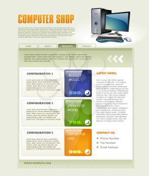 Royalty Free Clipart Image of a Computer Shop Template