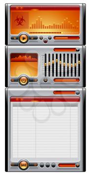 Royalty Free Clipart Image of a Media Player and List