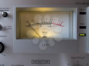 Analog Signal VU Meter closeup