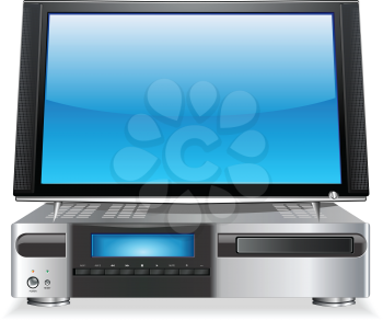Royalty Free Clipart Image of a Computer With a Flat Screen