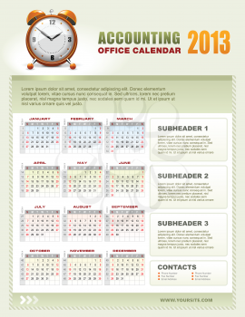 Royalty Free Clipart Image of an Accounting Office Calendar