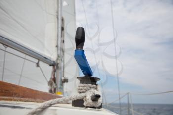 Royalty Free Photo of Rigging on a Yacht