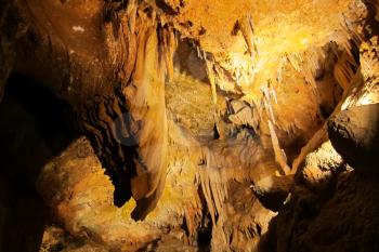 Royalty Free Photo of Limestone Stalagmites and Stalactite Formations at the Luray Caverns, Virginia