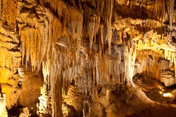 Royalty Free Photo of Limestone Stalagmites and Stalactite Formations at the Luray Caverns, Virginia