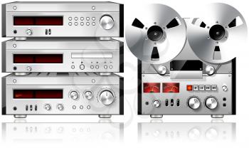 Royalty Free Clipart Image of Stereo Equipment