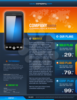 Royalty Free Clipart Image of Flyer for a Phone Provider
