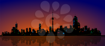Royalty Free Clipart Image of a Skyline