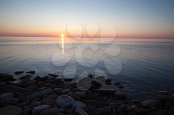 Royalty Free Photo of a Lake Huron Sunset