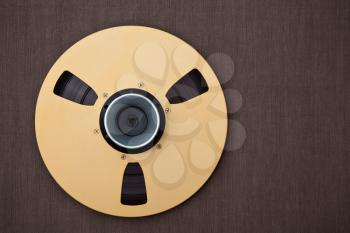 Royalty Free Photo of a Audio Reel on Brown
