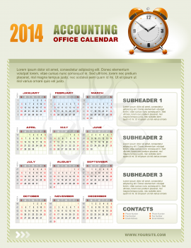 Royalty Free Clipart Image of an Accounting Office Calendar