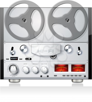 Royalty Free Clipart Image of a Tape Player With Reels