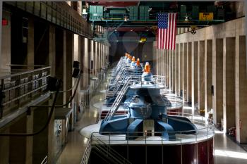 Royalty Free Photo of Generators in the Hoover Dam Powerhouse