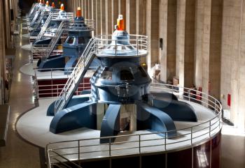 Royalty Free Photo of Generators in the Hoover Dam Powerhouse
